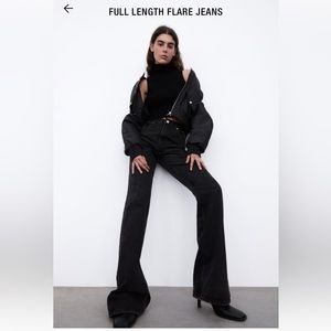 Zara flare pant. Zara high rise full length jeans. Size 34 inseam approx 33”